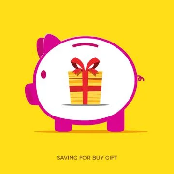 Saving for a gift. Isolated Vector Illustration Stock Illustration