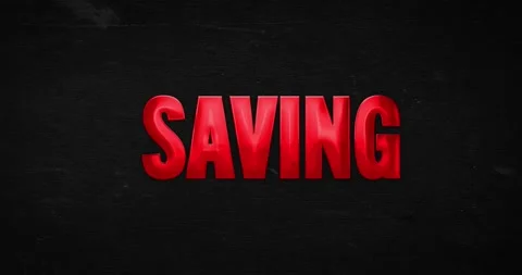 Saving. Glossy red word Vídeo Stock 137687883