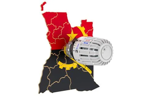 Saving heating consumption in Angola, 3D rendering Stock Illustration