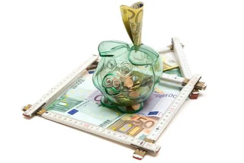 Saving for a Home Isolated on a White Background Foto stock