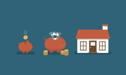 Saving for house Stock Illustration