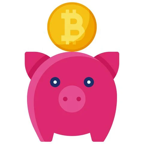 Saving icon, Bitcoin related vector illustration 스톡 일러스트