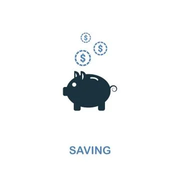Saving icon in two colors design. Pixel perfect symbols from personal finance Stock Illustration