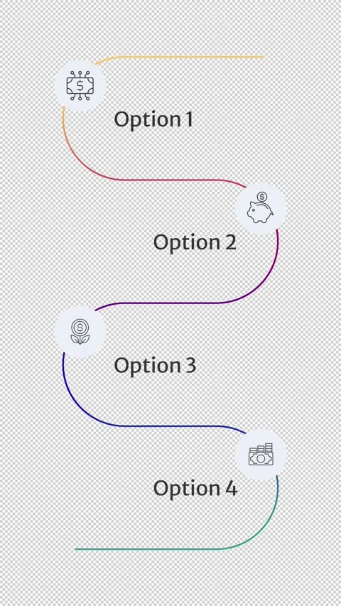 Saving increasing rounded gradient linear timeline infographics animation Stock Footage 331847915