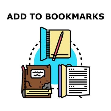 Saving information and adding to favorite bookmarks concept Stock Illustration