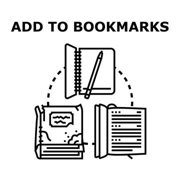 Saving information and adding to favorite bookmarks concept Stock Illustration