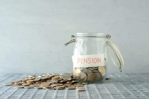 Saving jar with coins Stock Photos
