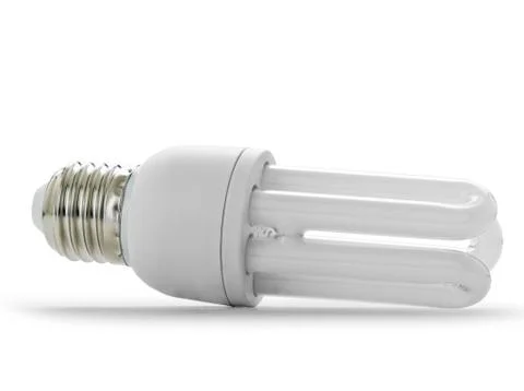 Saving lamp (clipping path) Stock Photos