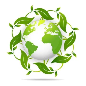 Saving logo and ecology friendly concept World environmental Vector illus Stock Illustration