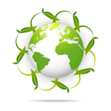 Saving logo and ecology friendly concept World environmental Vector illus Stock Illustration