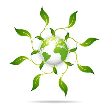 Saving logo and ecology friendly concept World environmental Vector illus Stockillustratie