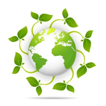 Saving logo and ecology friendly concept World environmental Vector illus Stock Illustration