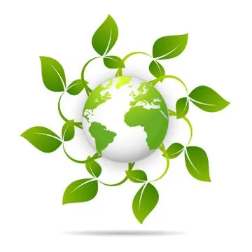 Saving logo and ecology friendly concept World environmental Vector illus Stock Illustration