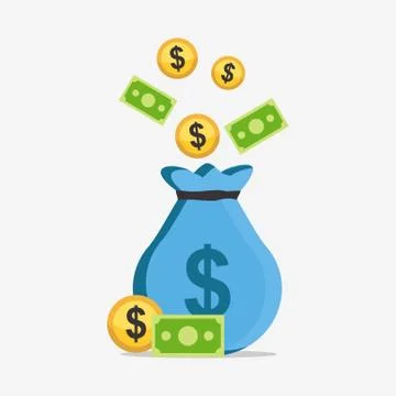 Saving money bag. Stock Illustration