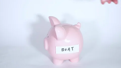 Saving money for a boat Stock Footage 82739365