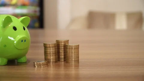 Saving Money with Coins Stock Footage 85652029