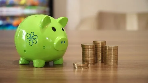 Saving Money with Coins Stock Footage 87084940