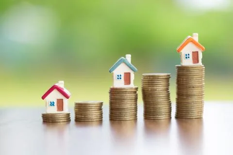 Saving money concept, coin stack growing business, save money for investment. Foto stock