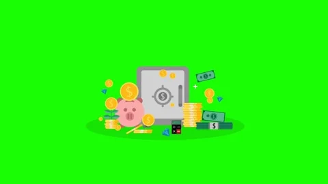 Saving money concept with safety box and piggy bank. Stock Footage 243955179