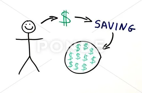 Saving money conception illustration Stock Illustration