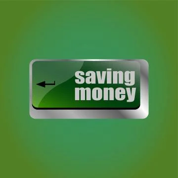 Saving money for investment with a button on computer keyboard Stock Illustration