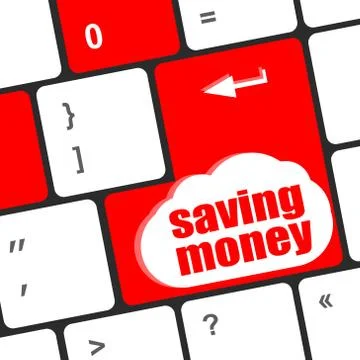 Saving money for investment with a button on computer keyboard Stock Illustration