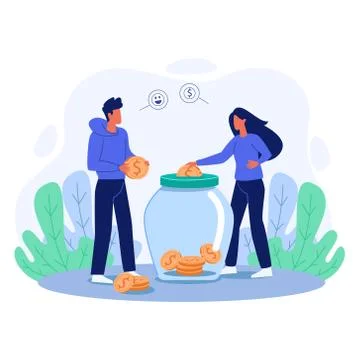Saving money vector concept illustration Stock Illustration