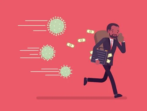 Saving money from virus attack Stock Illustration