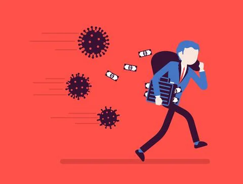 Saving money from virus attack Stock Illustration