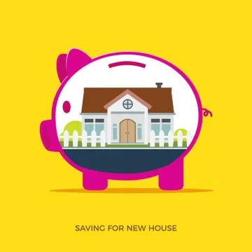 Saving for new house. Isolated Vector Illustration Stock Illustration