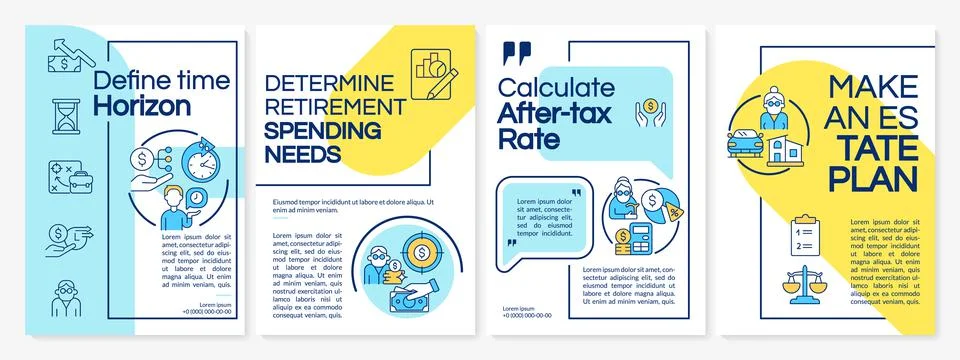 Saving for pension tips brochure template Stock Illustration