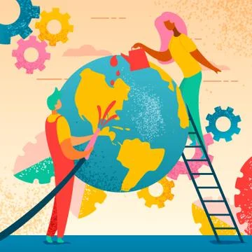 Saving planet Earth 1 Stock Illustration