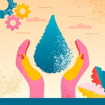 Saving planet water Stock Illustration