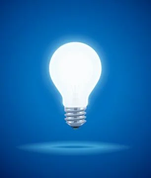 Saving power Shining Electric bulb. Light glass lamp. Economical energy. Vect Stock Illustration