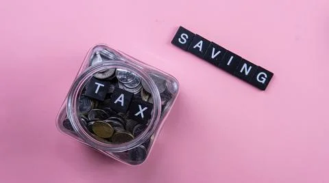 Saving tax payment concept. Foto stock