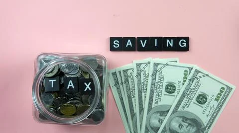 Saving tax payment concept. Stock Photos