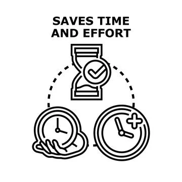 Saving time and effort concept vector illustration 库存插图