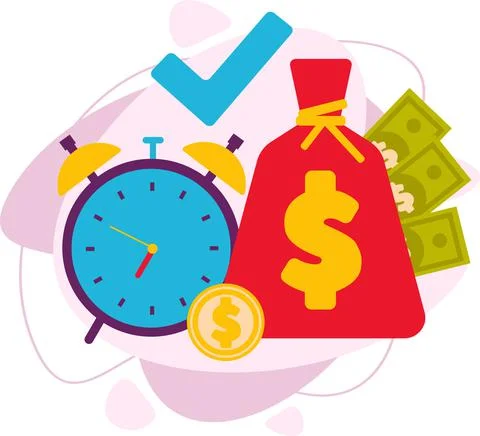 Saving time and money vector. Vector business concept. Stock Illustration