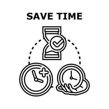 Saving time concept with efficiency and planning Illustrazione stock