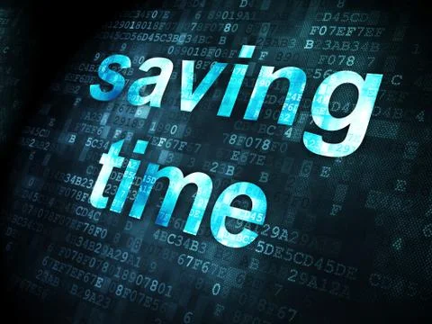 Saving Time on digital background Illustrazione stock