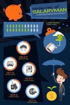 Saving tips infographics design Stock Illustration