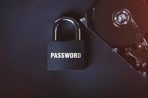 Saving user data. Hacking a password on a PC. Closing access to files. Hack.. Stock Photos