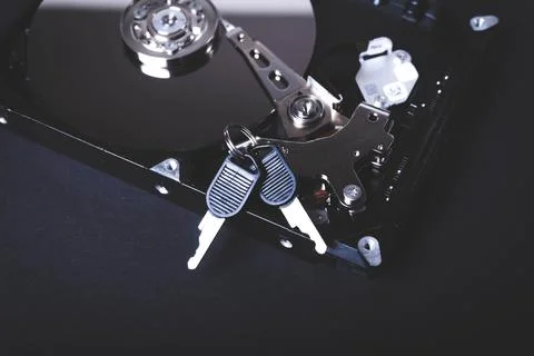Saving user data. Hacking a password on a PC. Closing access to files. Hackers 스톡 사진