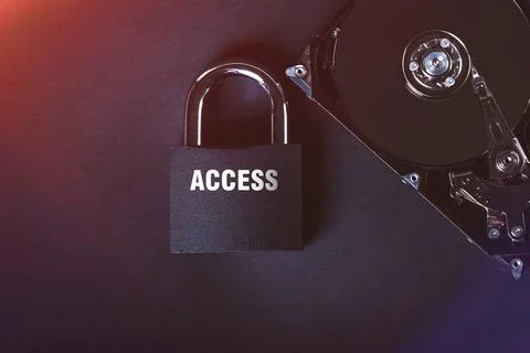 Saving user data. Hacking a password on a PC. Closing access to files. Hack.. Foto stock