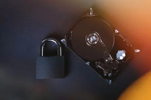 Saving user data. Hacking a password on a PC. Closing access to files. Hack.. Foto stock