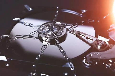 Saving user data. Hacking a password on a PC. Closing access to files. Hack.. Foto stock