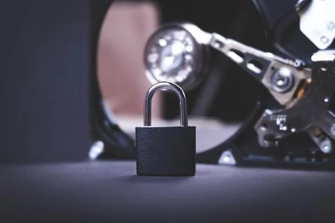 Saving user data. Hacking a password on a PC. Closing access to files. Hackers Stock Photos
