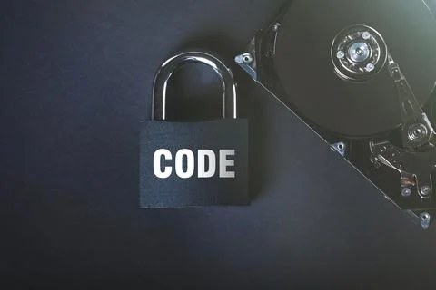 Saving user data. Hacking a password on a PC. Closing access to files. Hackers Stock Photos