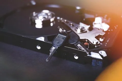 Saving user data. Hacking a password on a PC. Closing access to files. Hackers Stock Photos