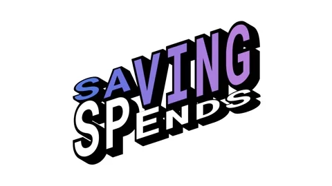 SAVING vs SPENDS, 3D Text Animation in Isometric View with Opposite Word Motion Stock Footage 314263924